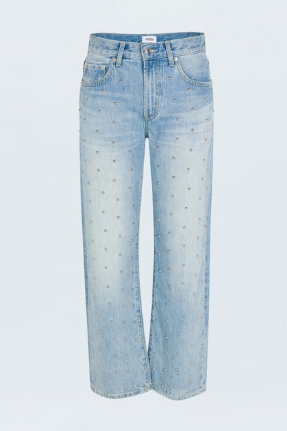 Lexi Mid Rise Bowed Straight Jean - Aries