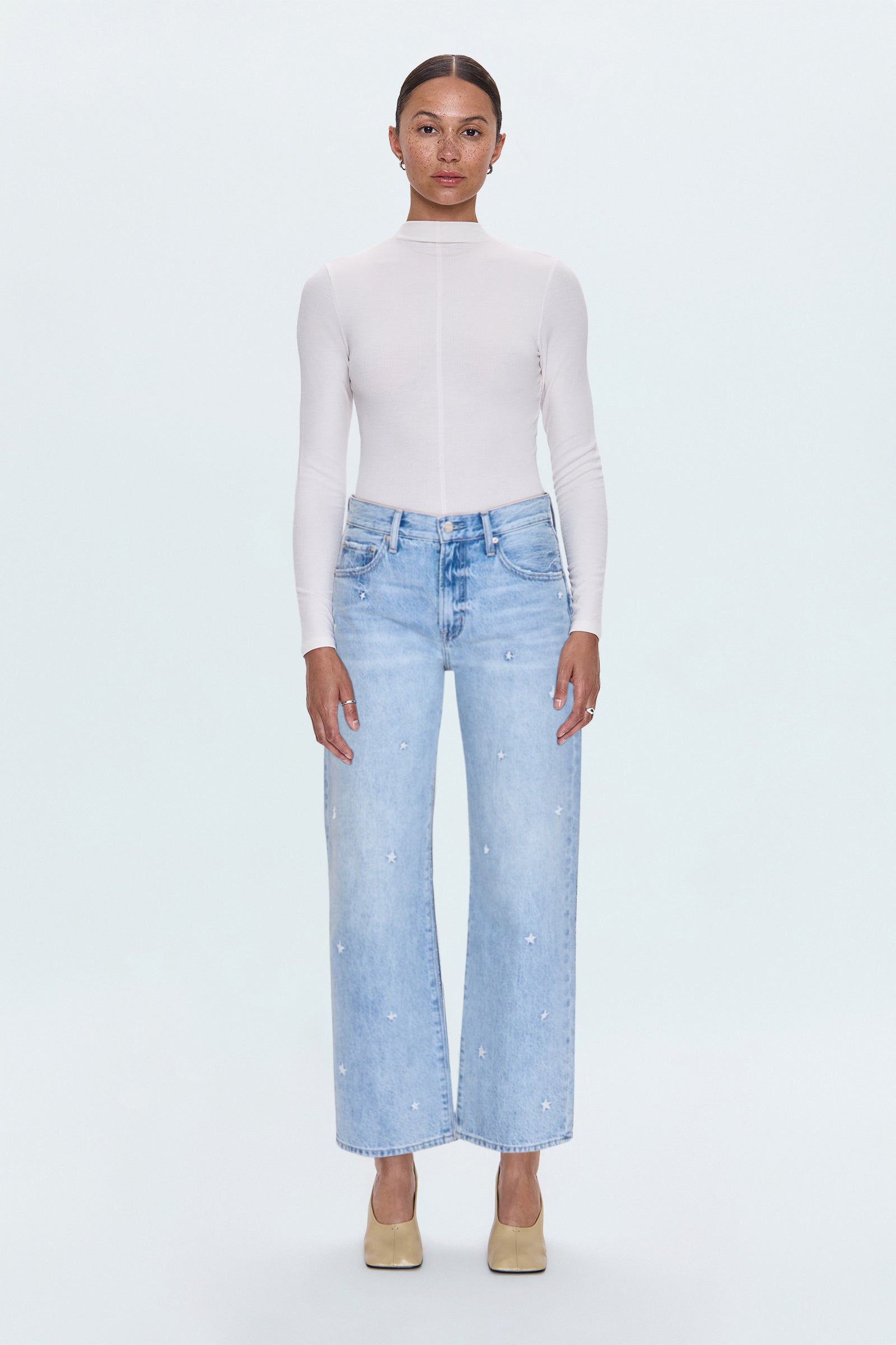 Lexi Mid Rise Bowed Straight - Stellar – Pistola Denim