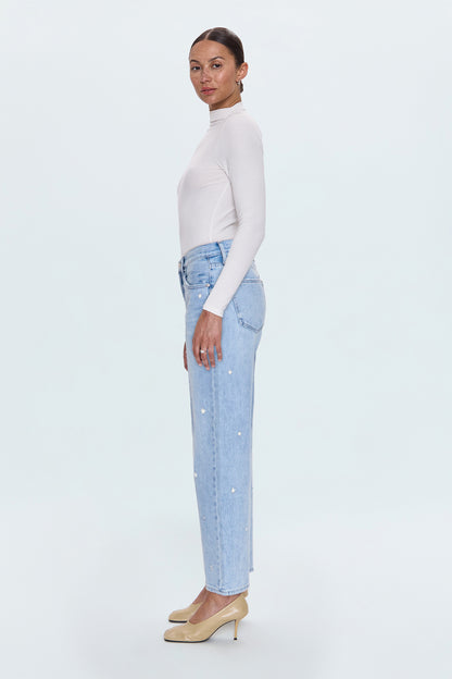 Lexi Mid Rise Bowed Straight - Stellar Straight