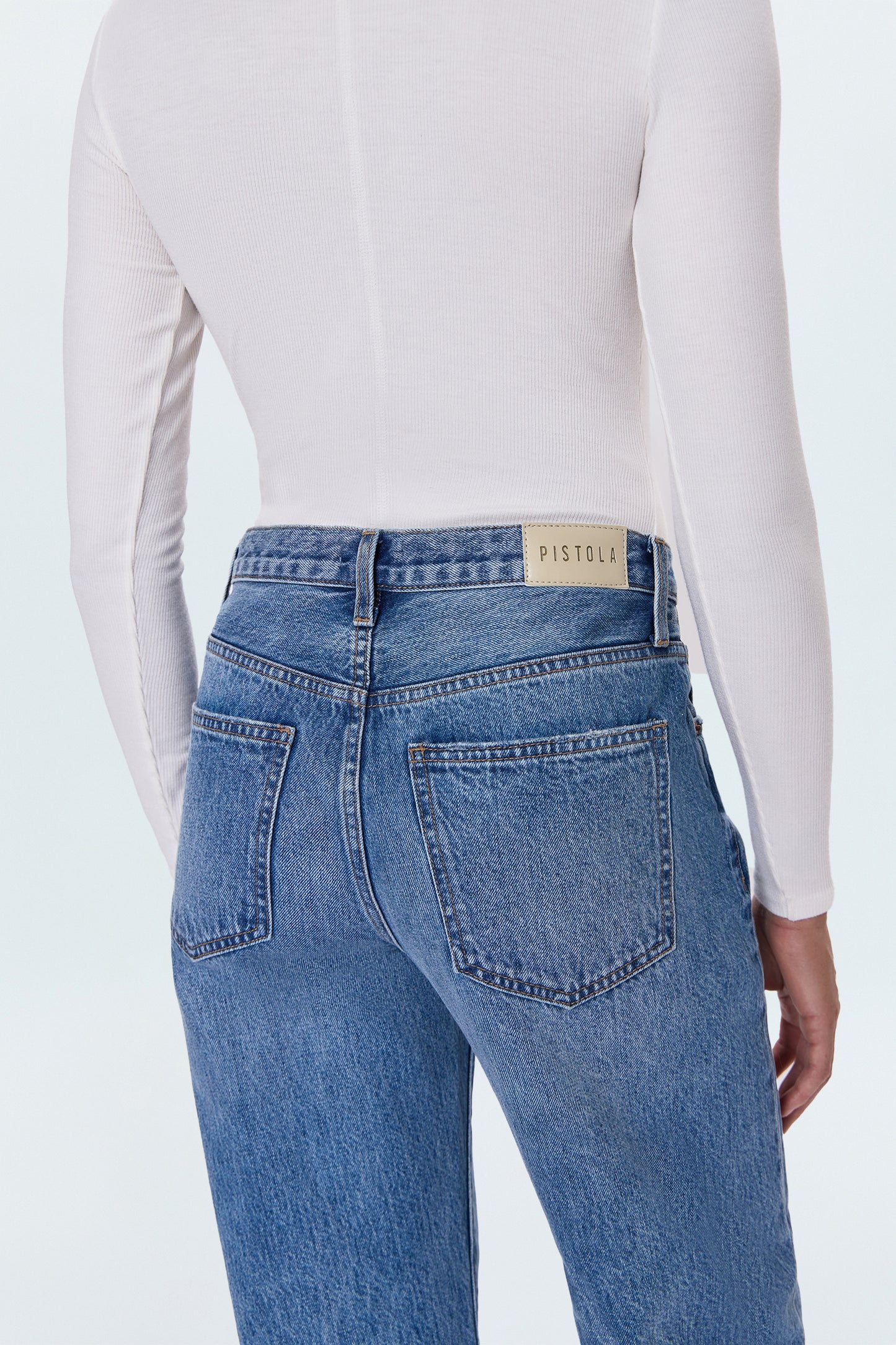 Lexi Mid Rise Bowed Straight Jean - Metropolis
