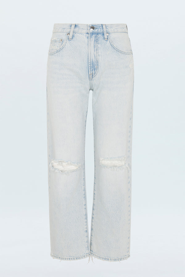 PETITE Lexi Mid Rise Bowed Straight Jean - Solstice Distressed