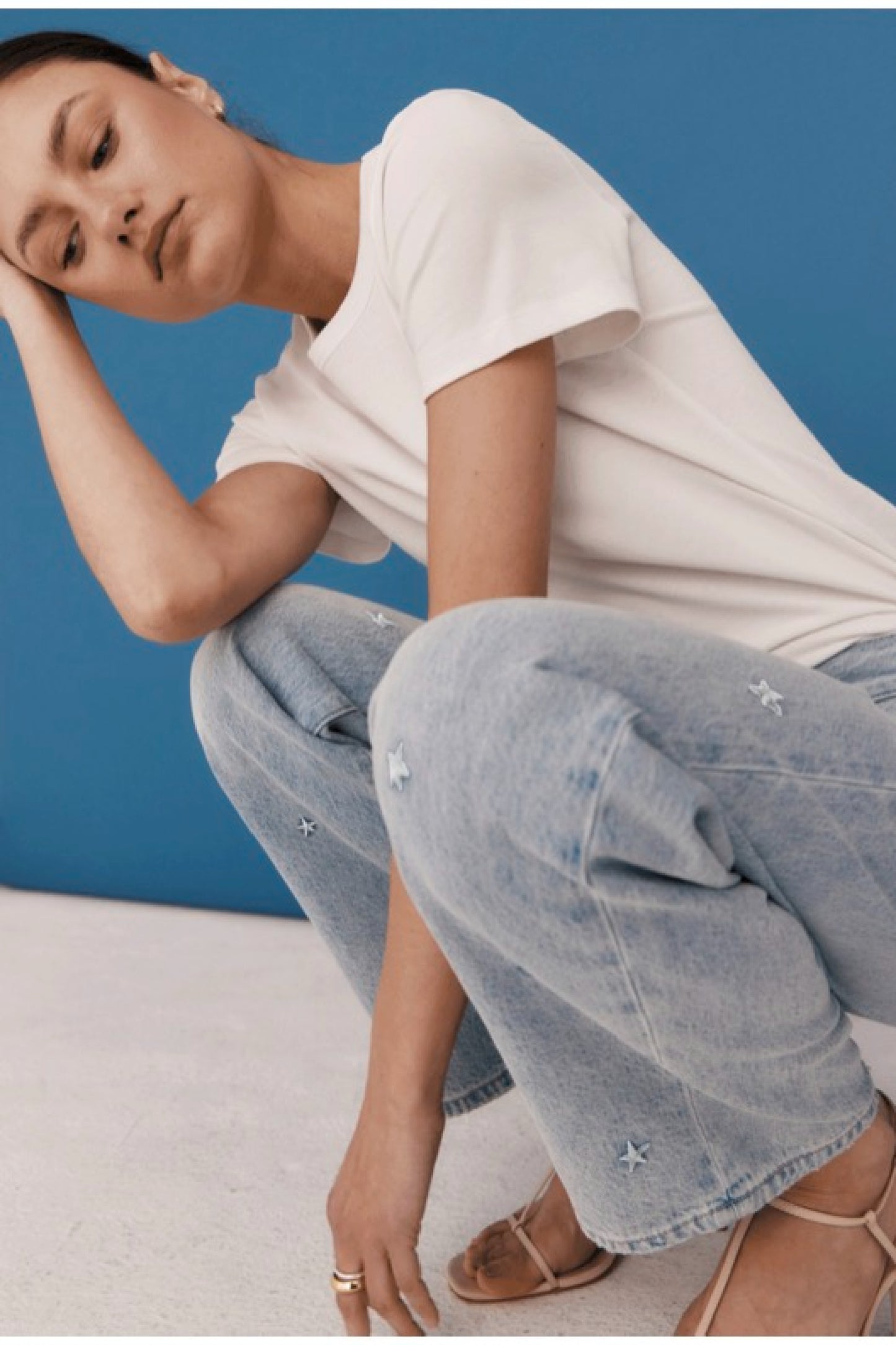 Lexi Mid Rise Bowed Straight - Stellar Straight