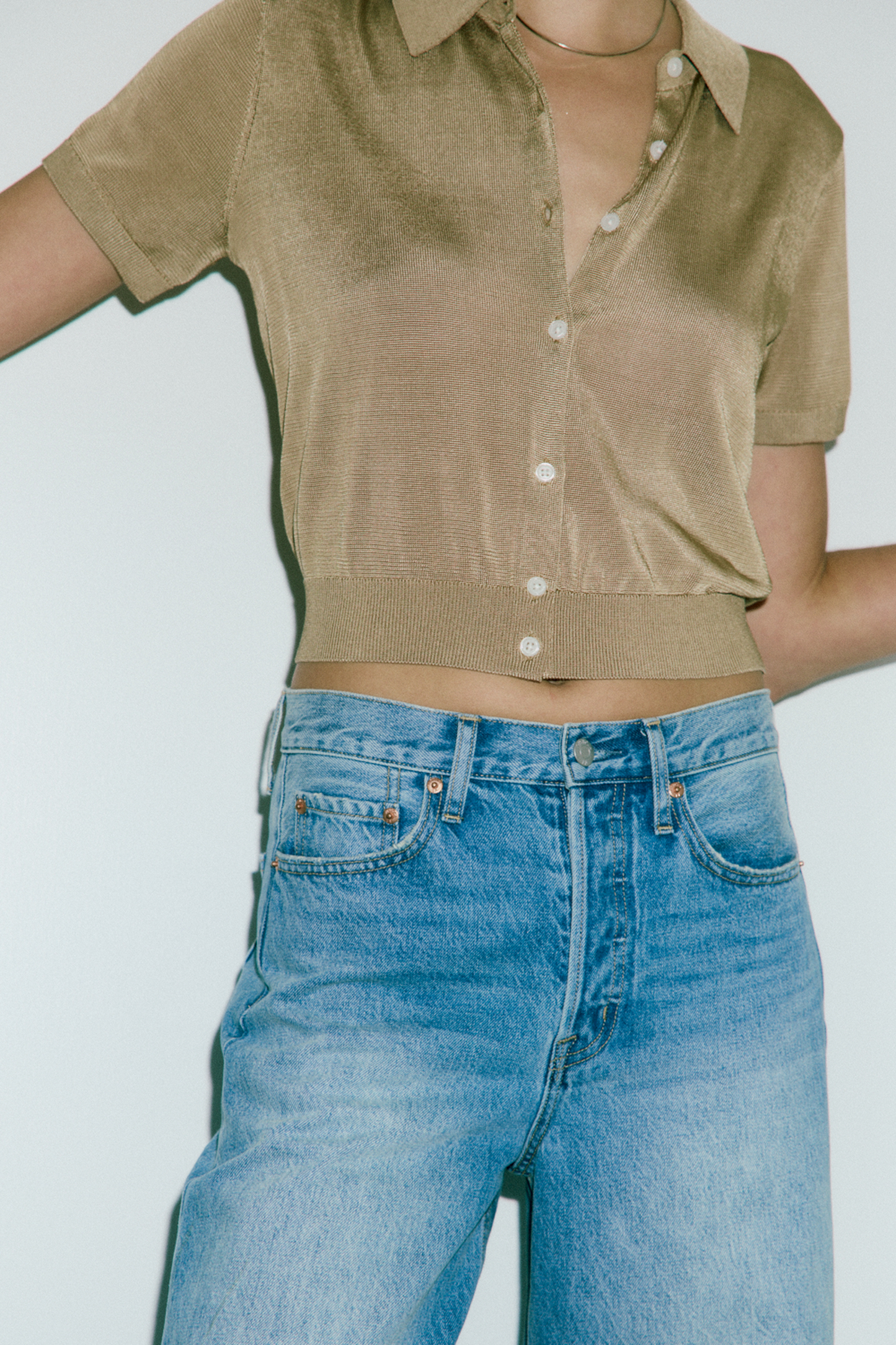 Lucca Short Sleeve Polo Sweater - Wheat