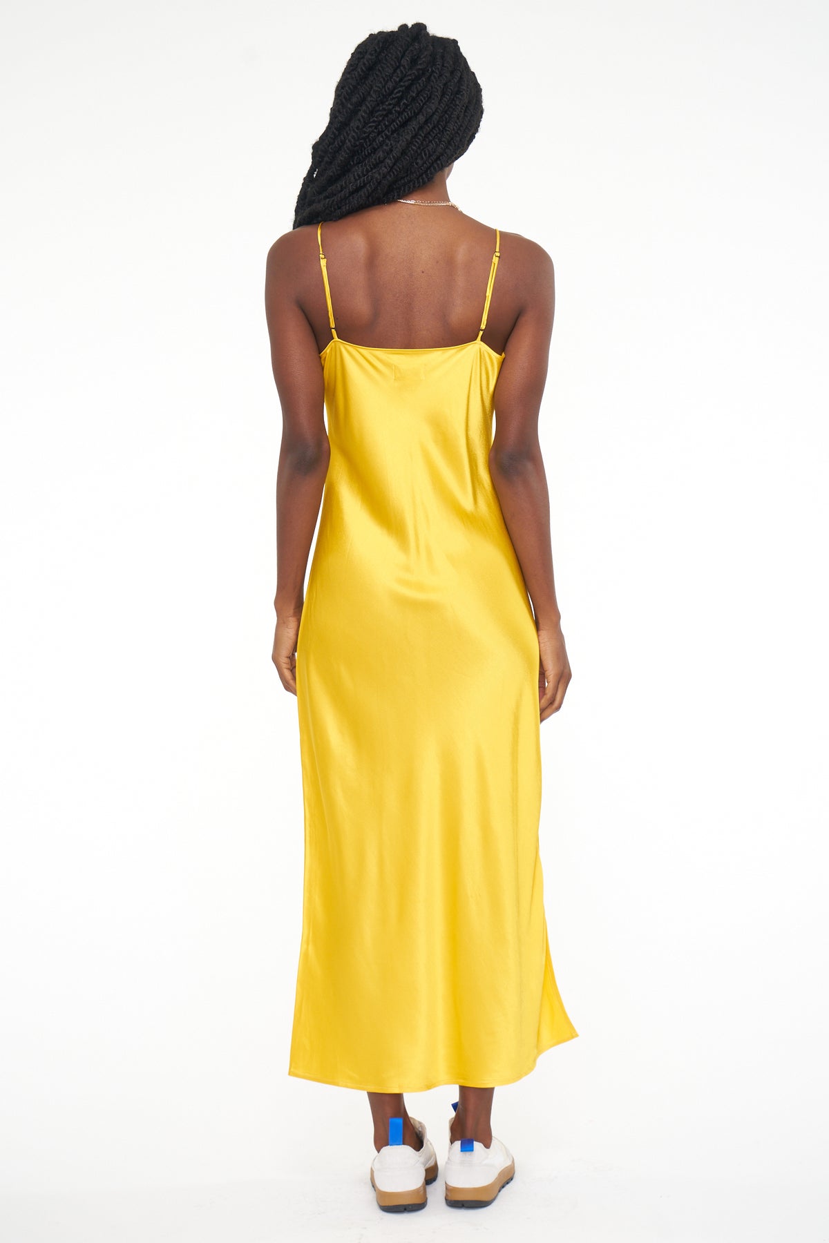 Mari V Neck Slip Dress - Apricot