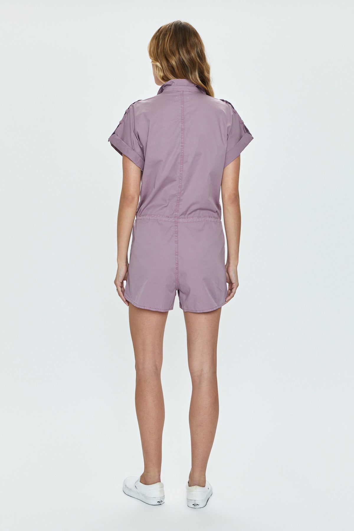 Meg Zip Front Romper - Lilac Dust