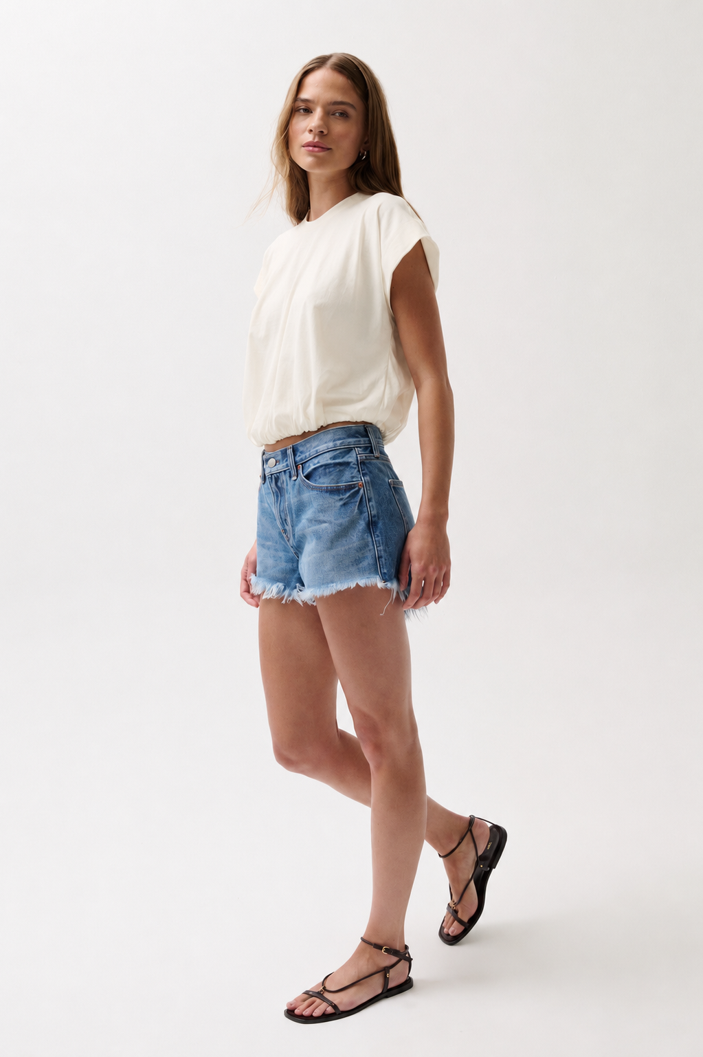 Millie Bubble Tee - Soft White