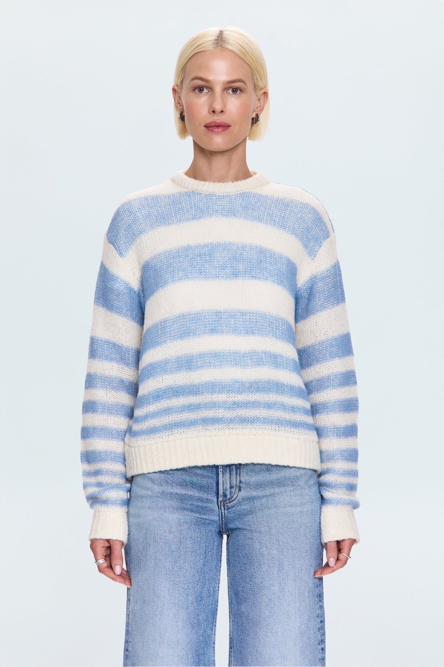 Moa Striped Bubble Sweater - Blue Gradient Stripe