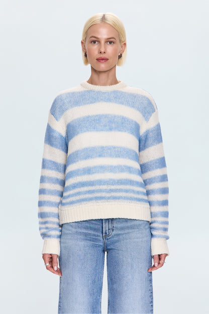 Moa Striped Bubble Sweater - Blue Gradient Stripe