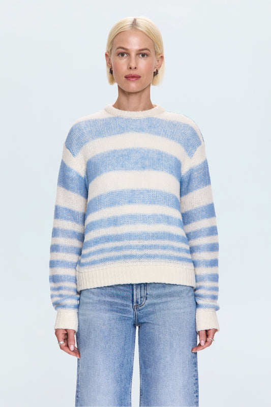 Moa Striped Bubble Sweater - Blue Gradient Stripe