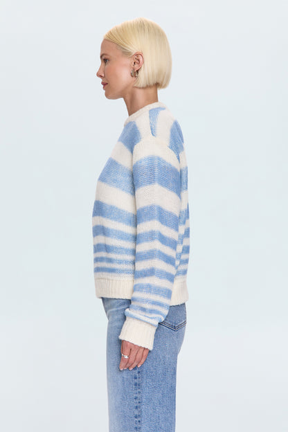 Moa Striped Bubble Sweater - Blue Gradient Stripe