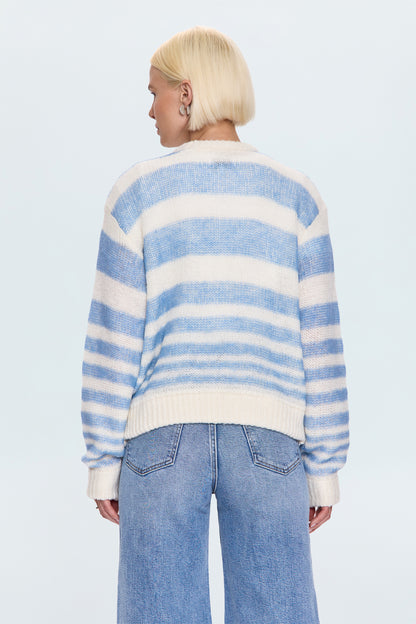 Moa Striped Bubble Sweater - Blue Gradient Stripe