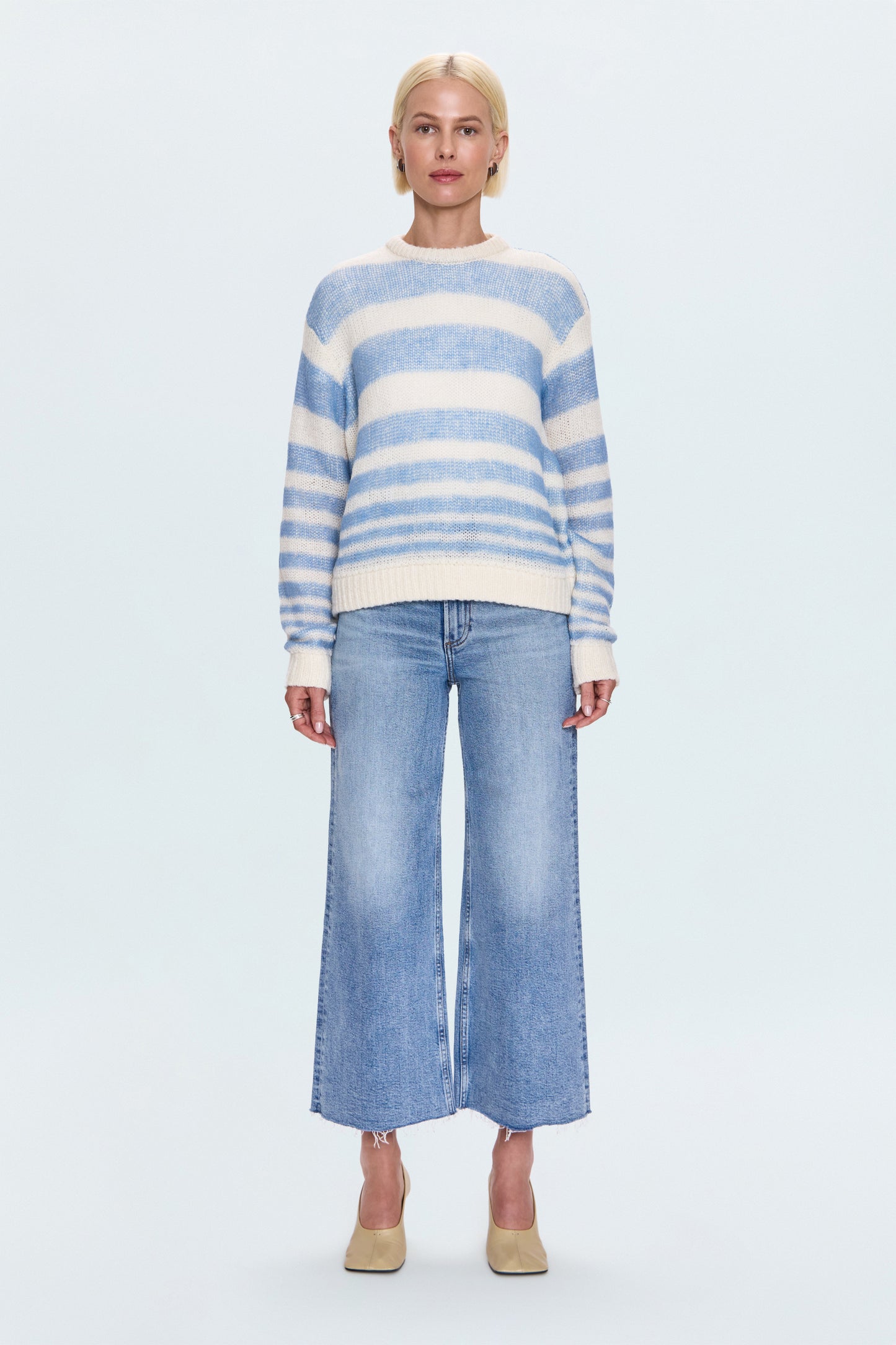 Moa Striped Bubble Sweater - Blue Gradient Stripe