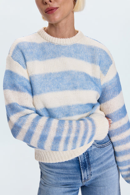 Moa Striped Bubble Sweater - Blue Gradient Stripe