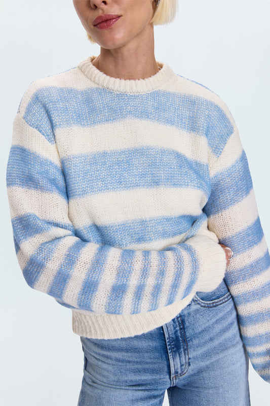 Moa Striped Bubble Sweater - Blue Gradient Stripe