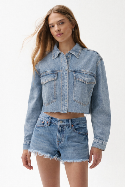 Pistola Mandy Cropped Embellished Shacket - Blissful cropped jeans