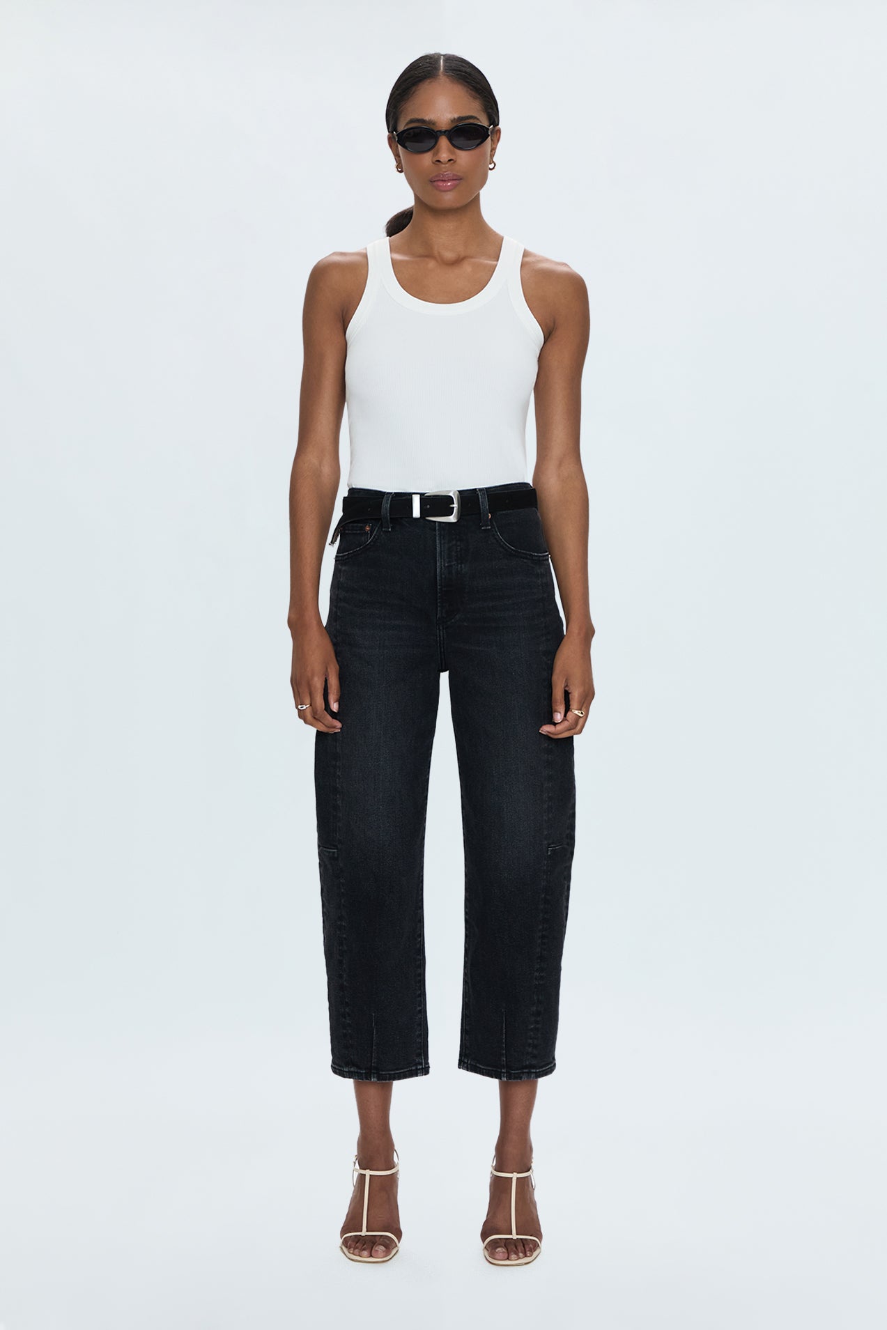 Eli High Rise Barrel Jean - Dark Midnight