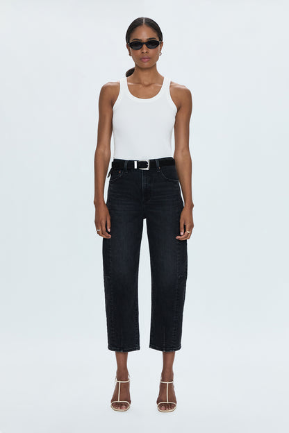 Eli High Rise Barrel Jean - Dark Midnight