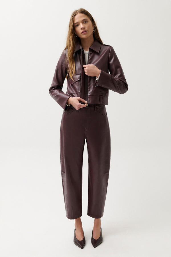 Eli High Rise Barrel Jean - Cabernet