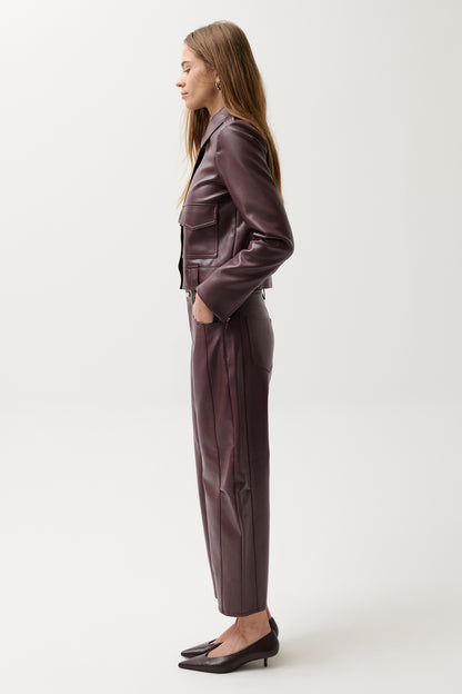 Eli High Rise Barrel Jean - Cabernet