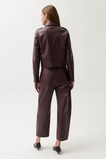 Eli High Rise Barrel Jean - Cabernet