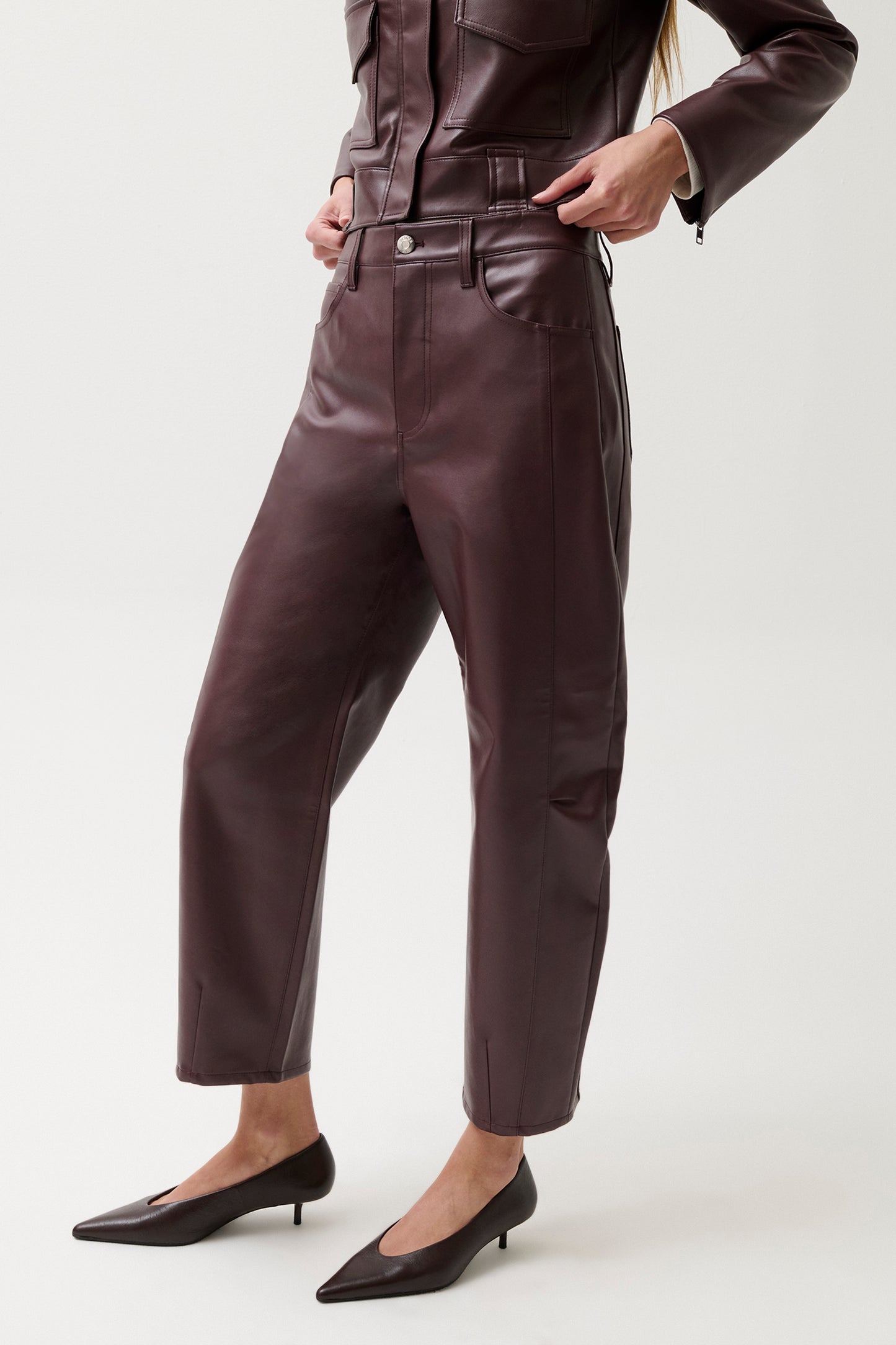 Eli High Rise Barrel Jean - Cabernet