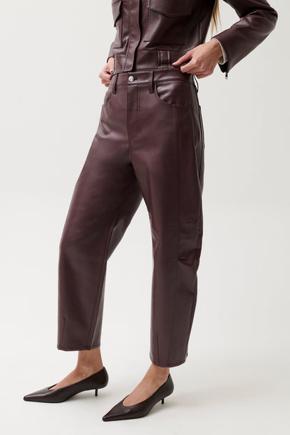 Eli High Rise Barrel Jean - Cabernet
