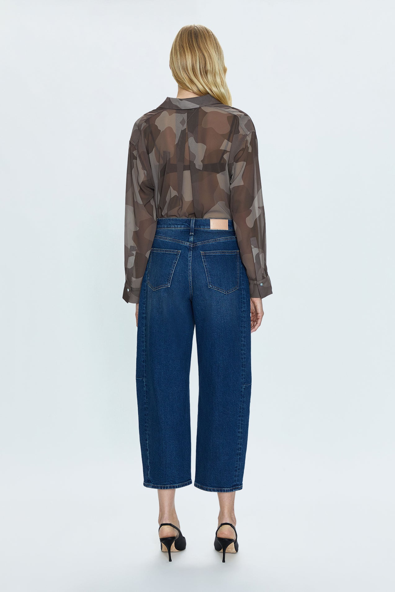 PETITE Eli High Rise Barrel Jean - Mixer