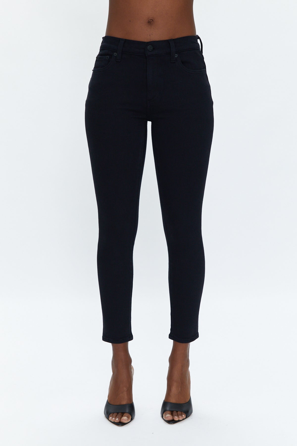 Audrey Mid Rise Skinny - Dark Vinyl