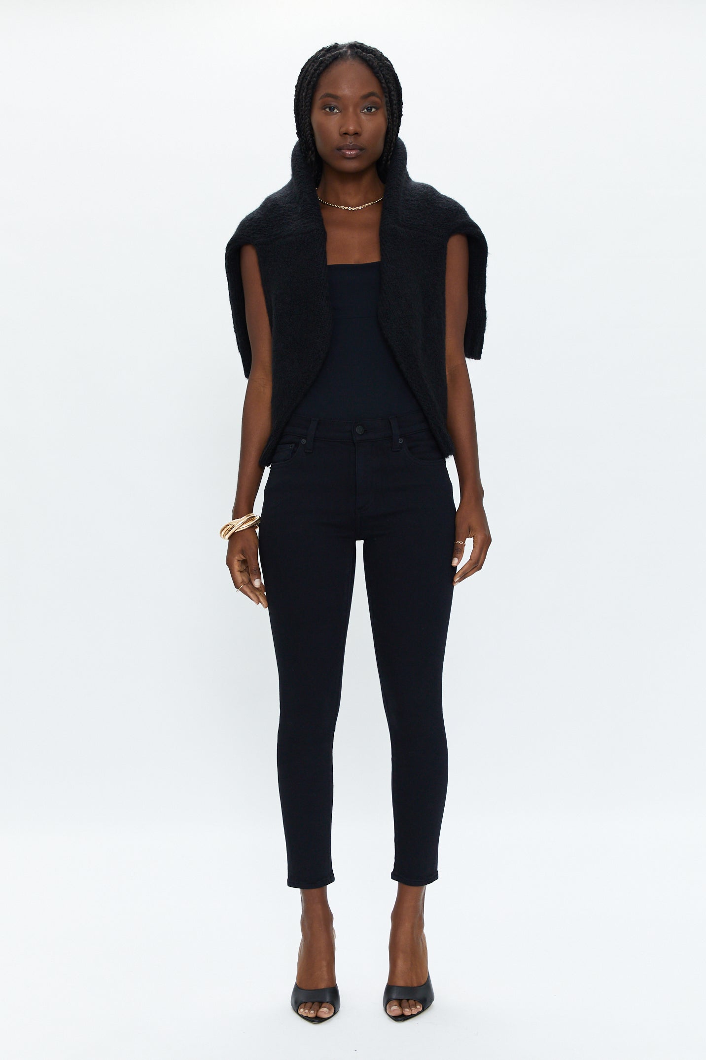 Audrey Mid Rise Skinny - Dark Vinyl