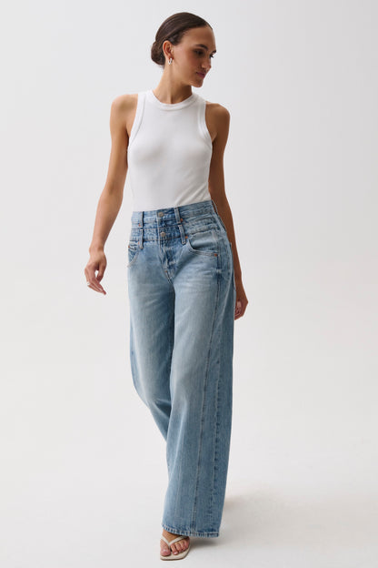 Caleb High Rise Stacked Waist Jean - Era