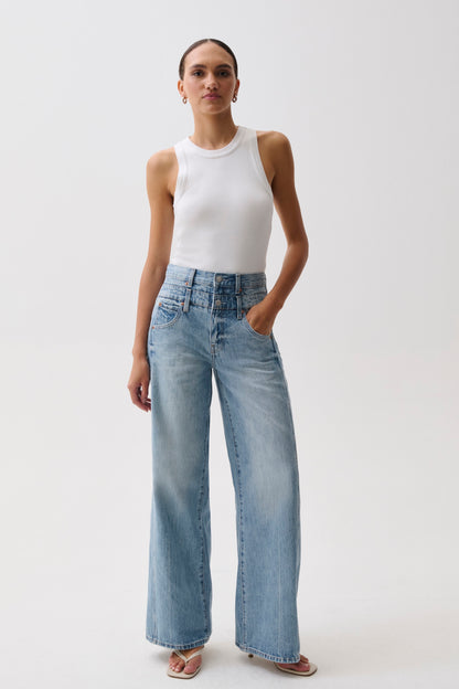 Caleb High Rise Stacked Waist Jean - Era