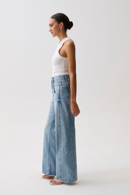 Caleb High Rise Stacked Waist Jean - Era