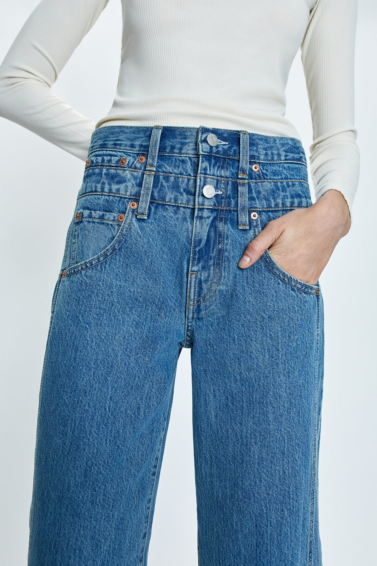 Caleb High Rise Stacked Waist Jean - Venue