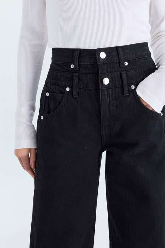 Caleb High Rise Stacked Waist Jean - Midnight Hour