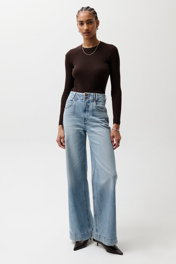 PETITE Kyra Ankle High Rise Bowed Jean - Terrace