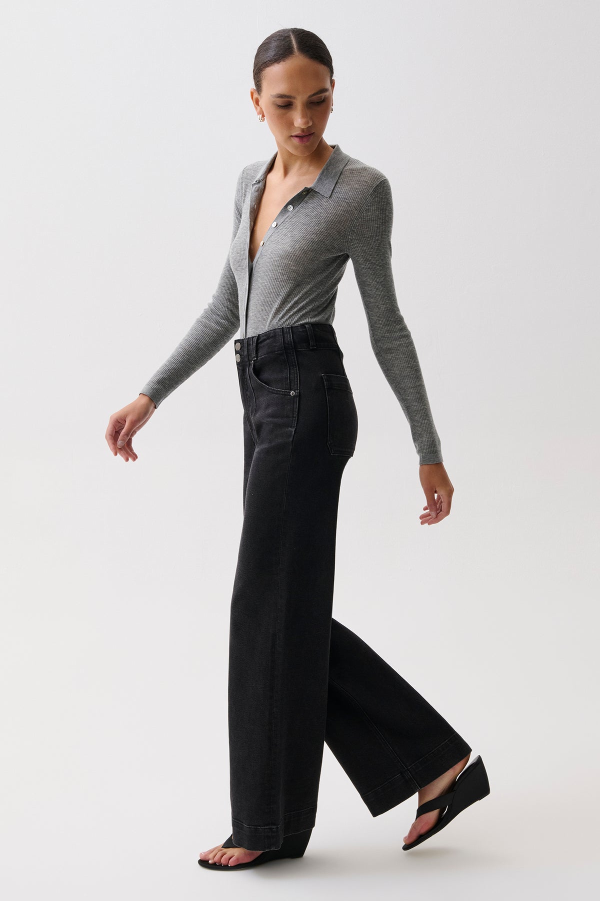 Lana High Rise Ultra Wide Leg Jean - Jetset