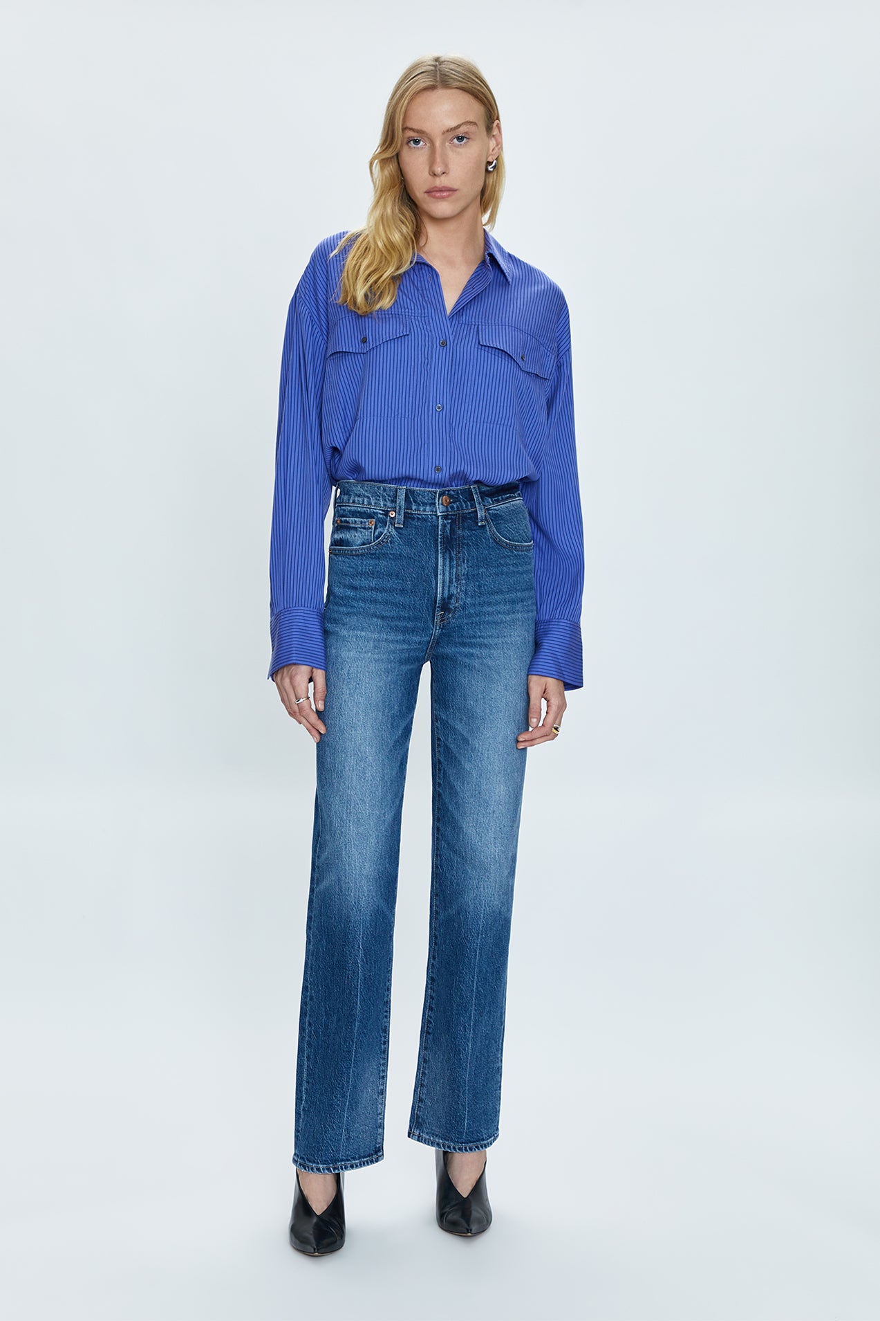 Cassie Super High Rise Straight Jean - Palladium