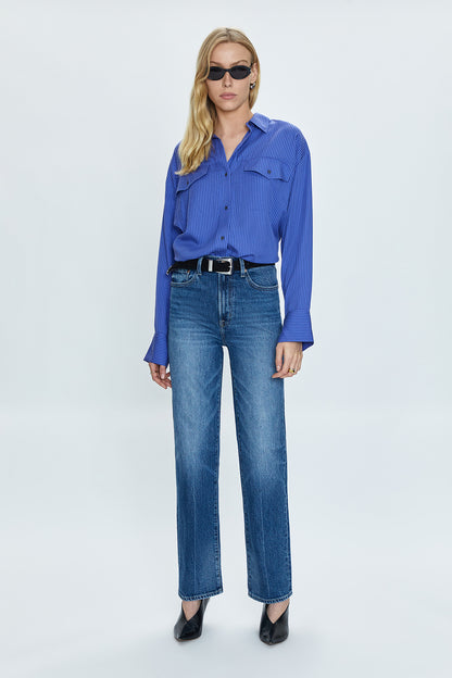 Cassie Super High Rise Straight Jean - Palladium