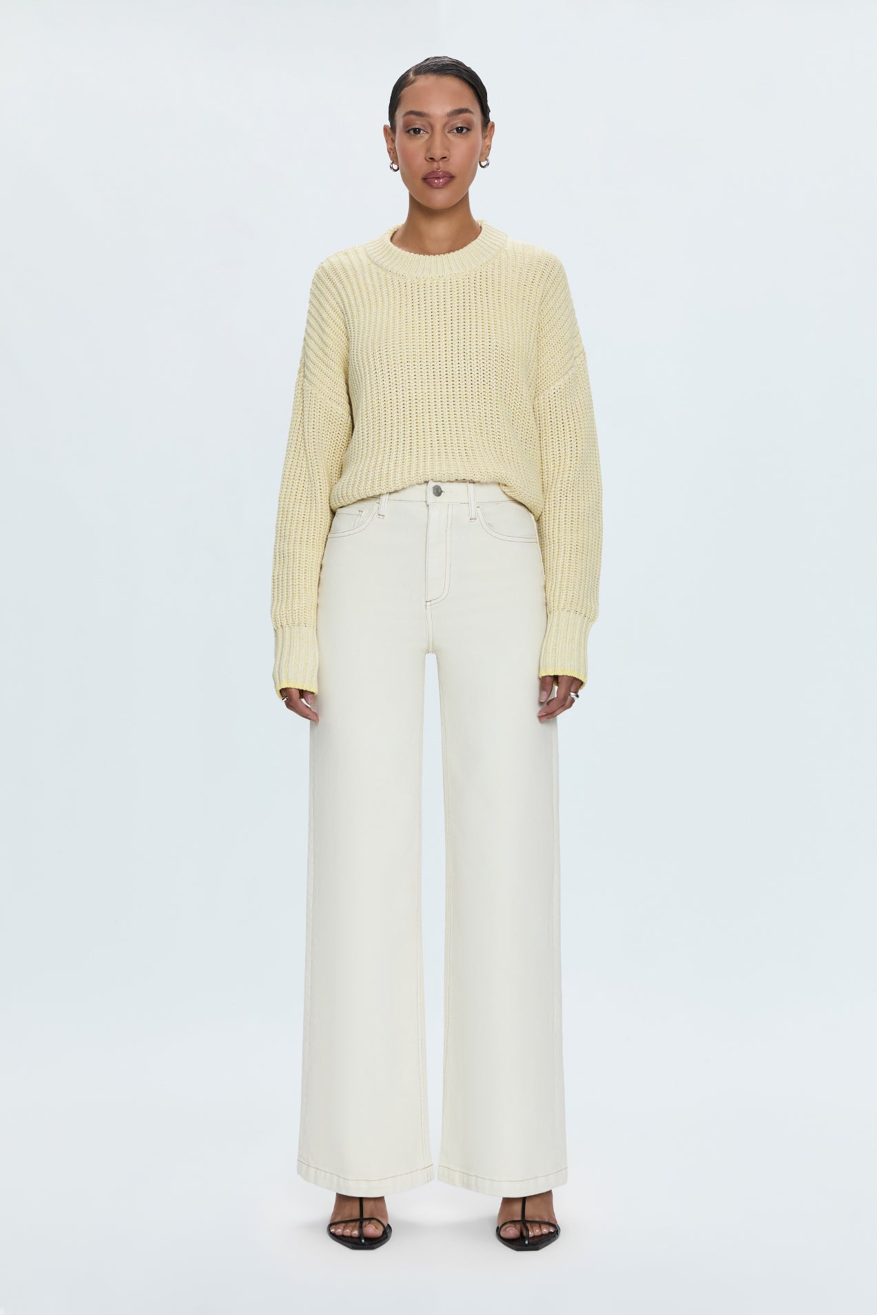 Pistola Lana High Rise Ultra Wide Jean - Ecru high rise wide leg relaxed jeans
