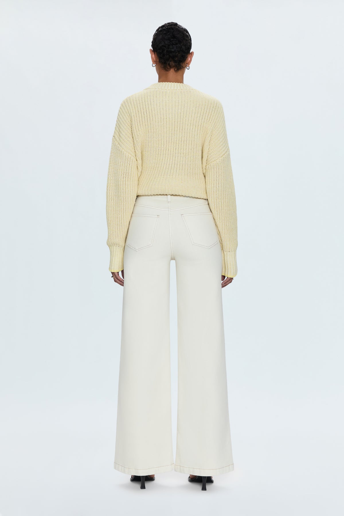 Lana High Rise Ultra Wide Jean - Ecru