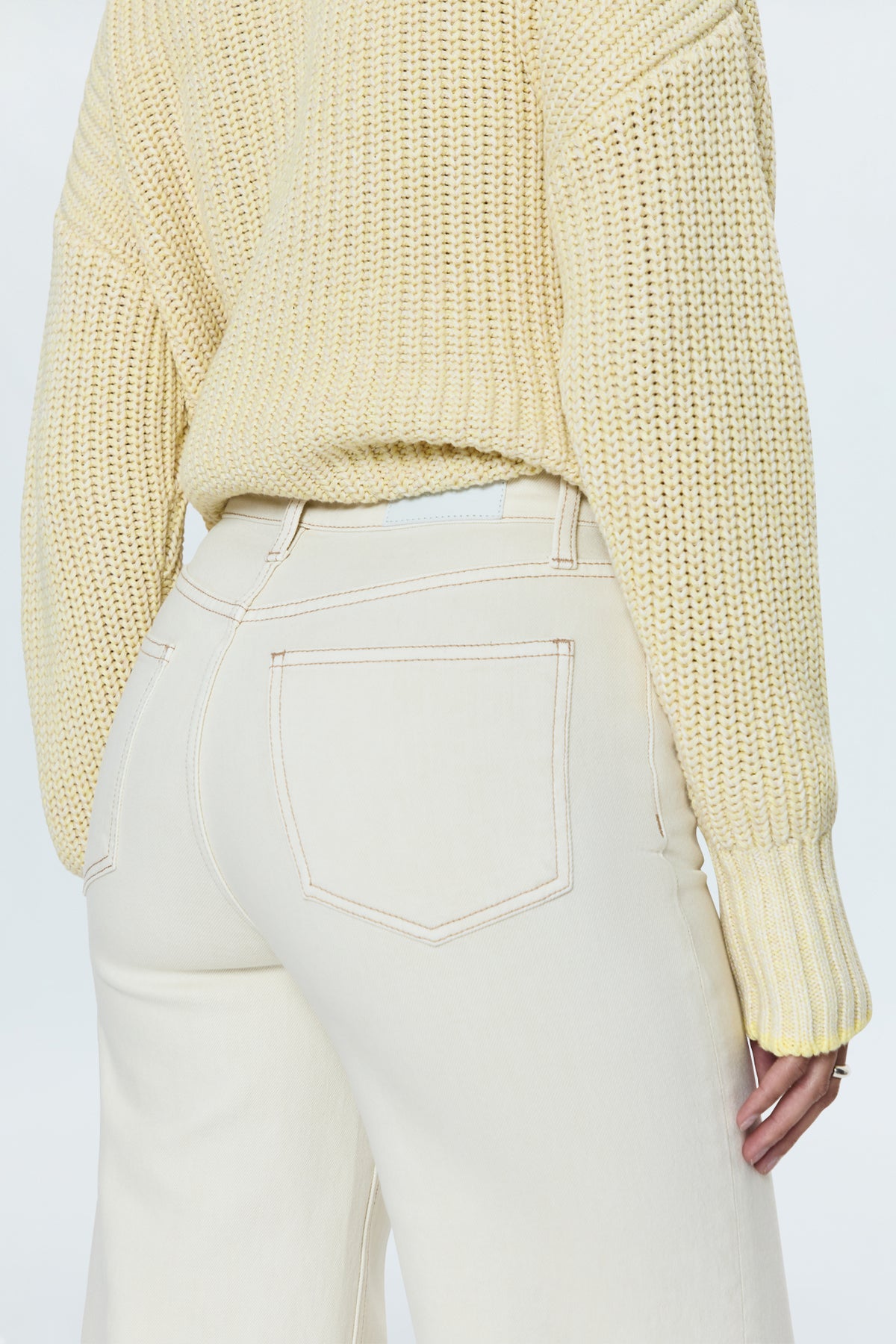 Lana High Rise Ultra Wide Jean - Ecru
