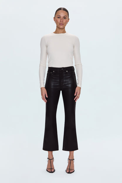 Lennon High Rise Crop Boot Pant - Coated Mocha