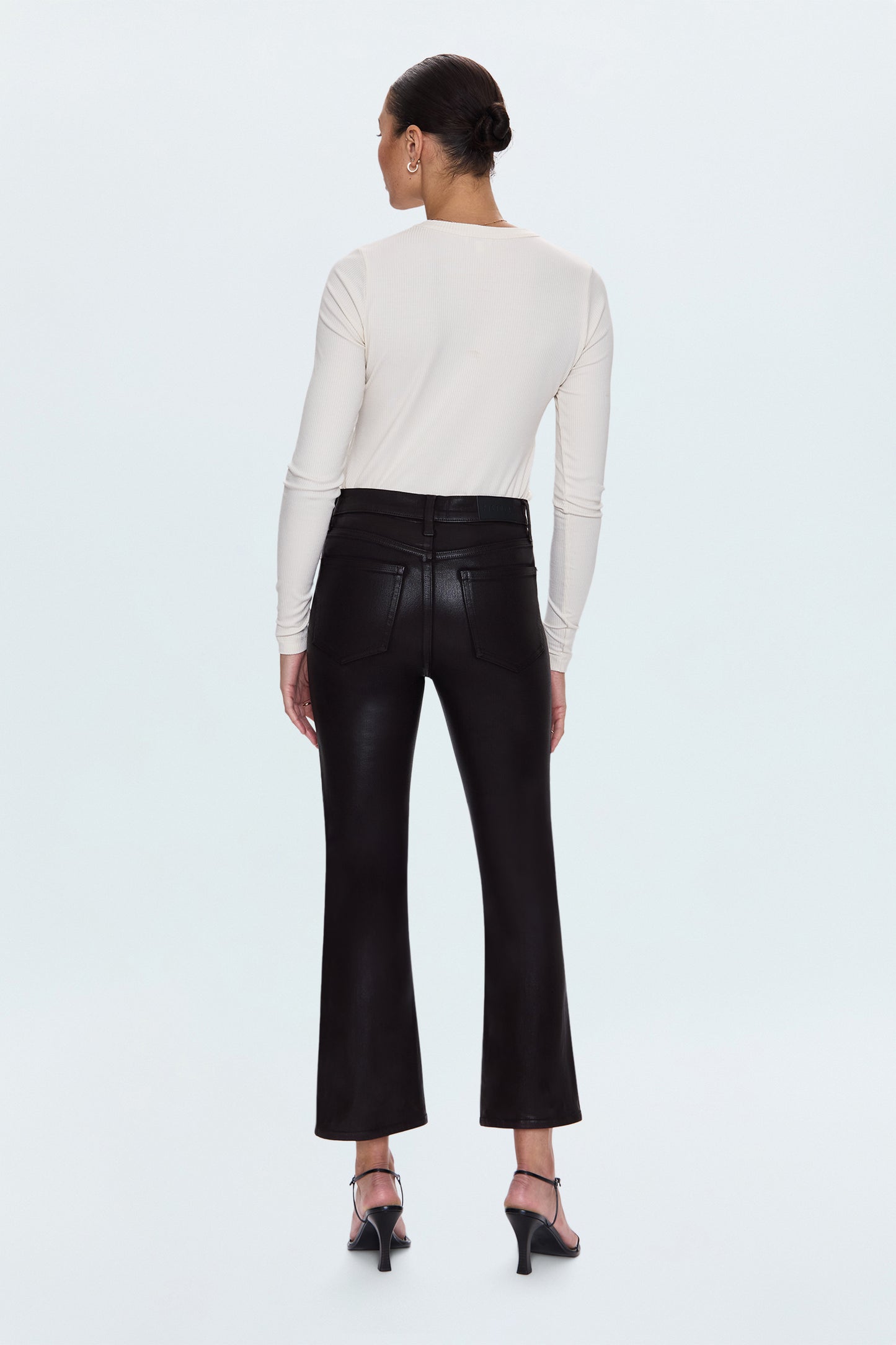 Lennon High Rise Crop Boot Pant - Coated Mocha