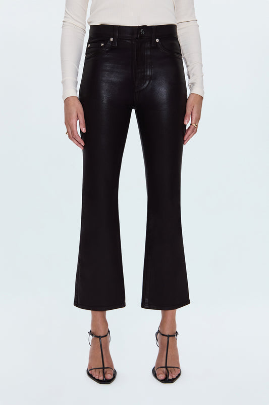Lennon High Rise Crop Boot Pant - Coated Mocha