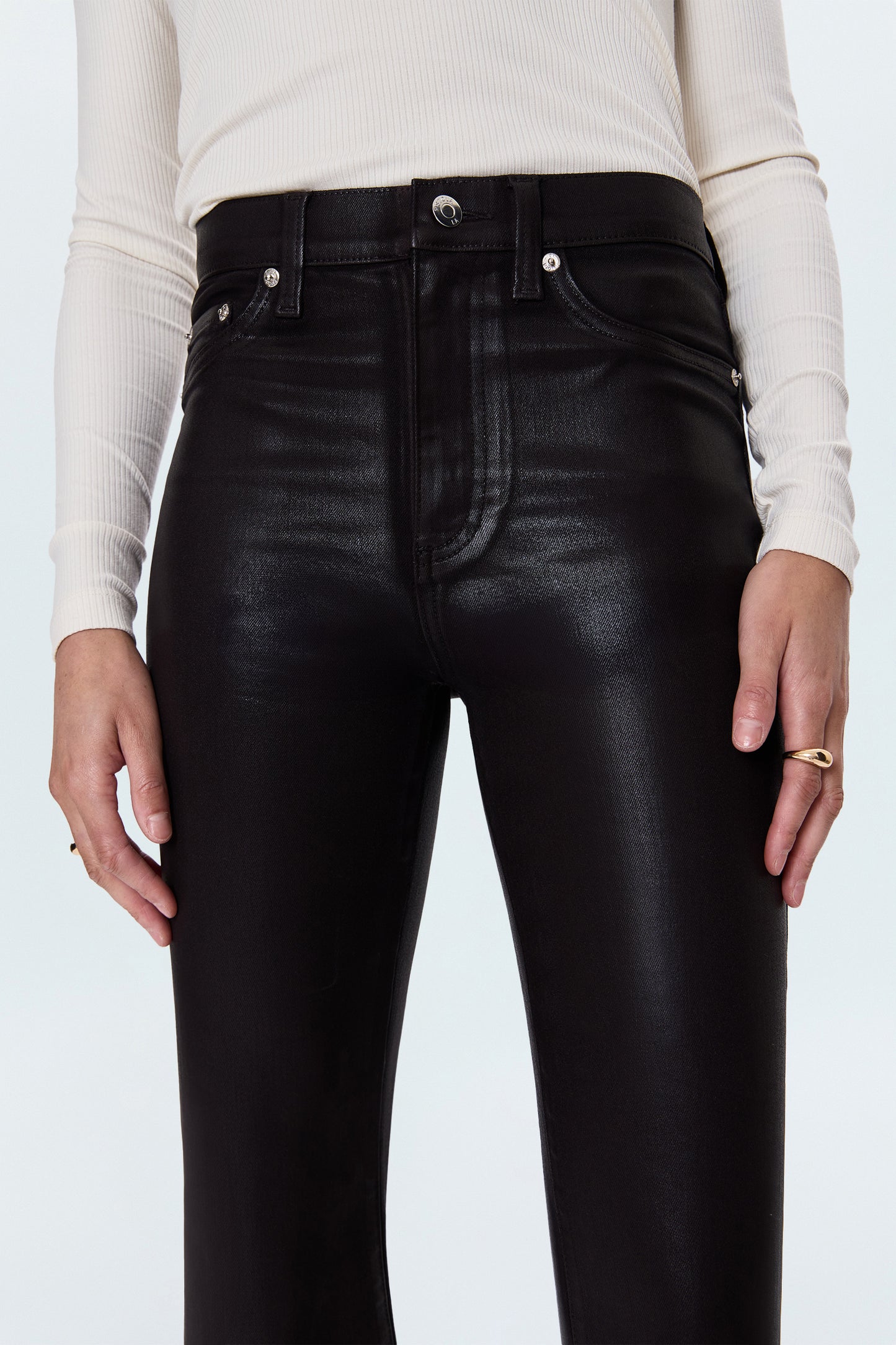 Lennon High Rise Crop Boot Pant - Coated Mocha
