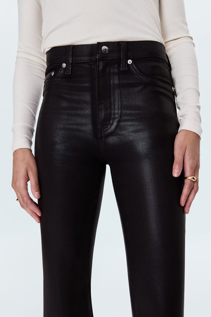 Lennon High Rise Crop Boot Pant - Coated Mocha