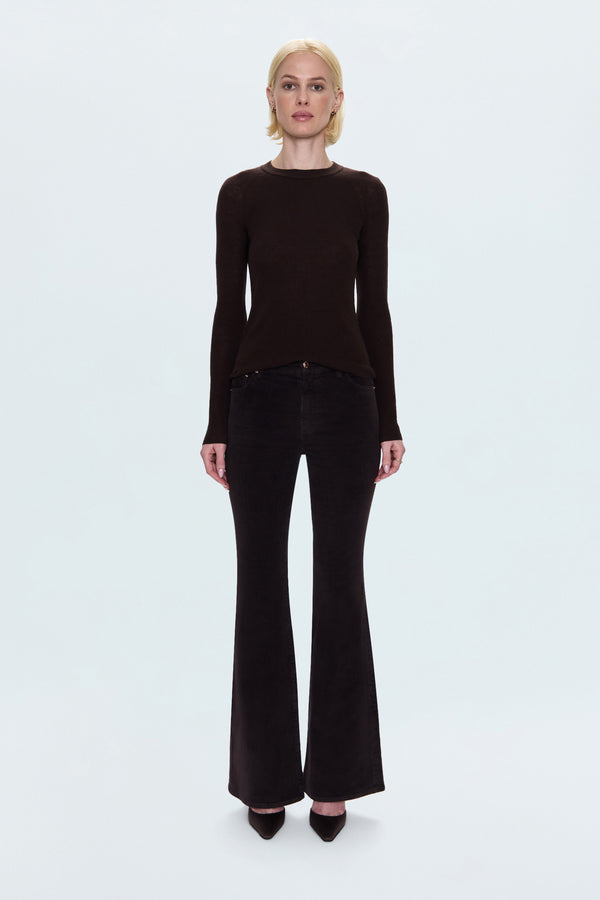 Kinsley Mid Rise Ultra Flare Pant - Mocha