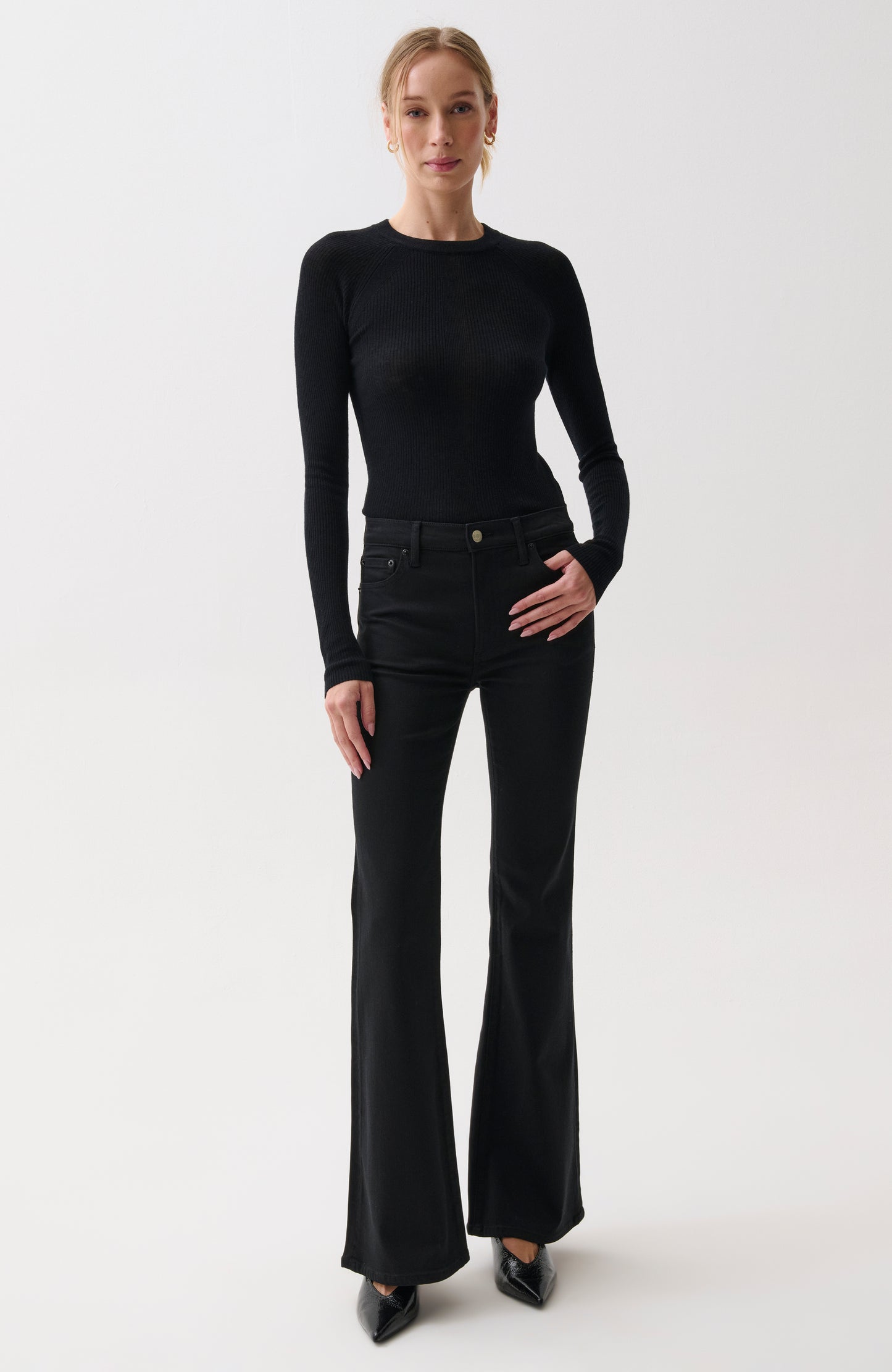 Kinsley Mid Rise Ulta Flare - Noir