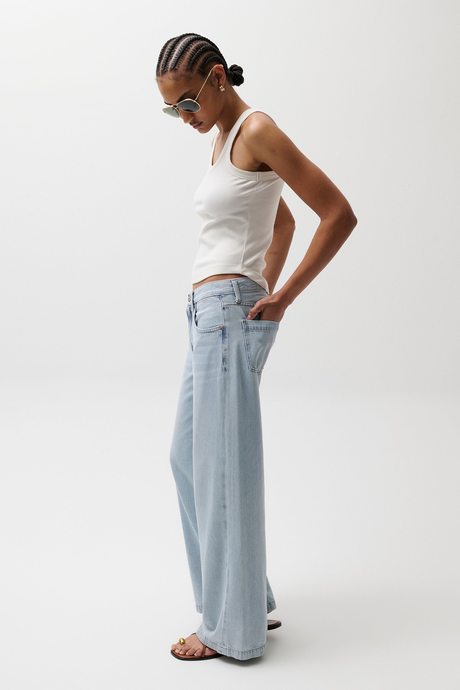Jadyn Mid Rise Palazzo Jean - Chateau – Pistola Denim