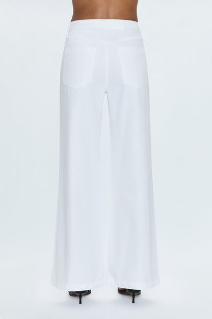 Jadyn Low Slung Palazzo Jean - Vivid White